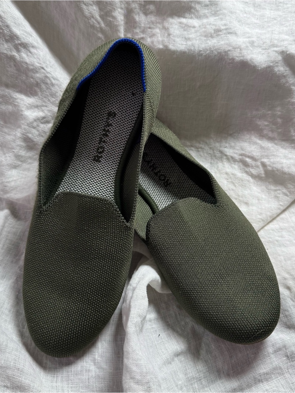 Rothy’s GUC Olive Green Loafers